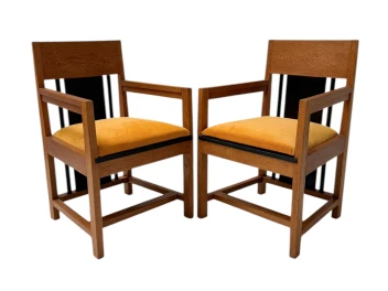 Two Art Deco Modernist High Back Armchairs by Cor Alons, 1927